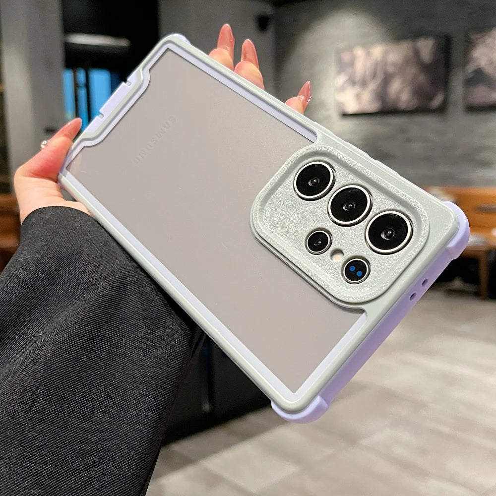 Heavy-Duty Shockproof Bright Case For Samsung Galaxy S25 S24 Plus Ultra S25Ultra S25Plus Transparent Military Hard Armor Cover