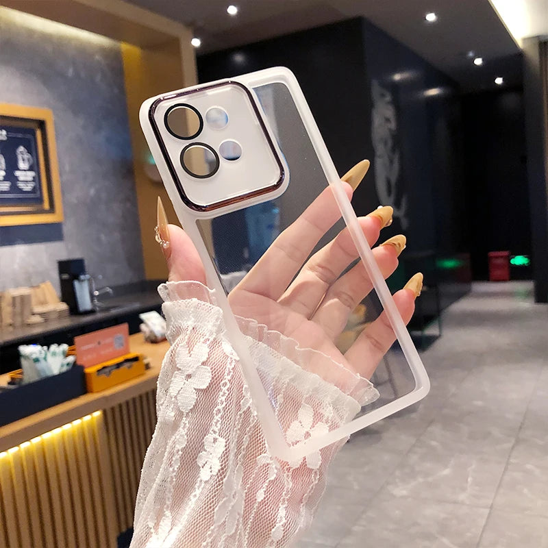 Fashion Transparent MOTO Edge 50 Neo Case for Motorola Edge 50 Fusion 40 G35 G24 Lens Film Protection Soft Silicone Clear Cover