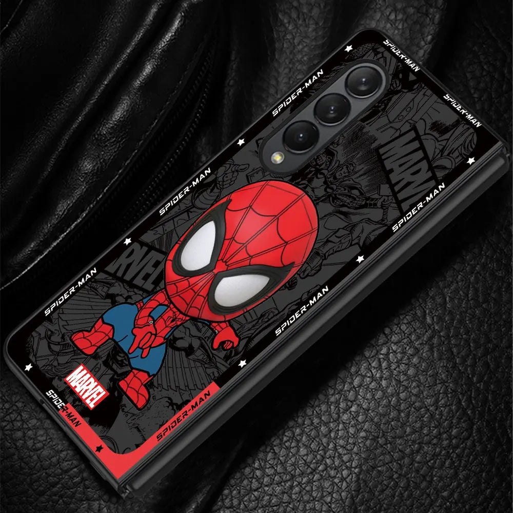 Cartoon Marvel Spiderman Groot Case for Samsung Galaxy Z Fold6 Z Fold4 5G Z Fold3 Z Fold5 5G ZFold4 Hard PC Shockproof Cover