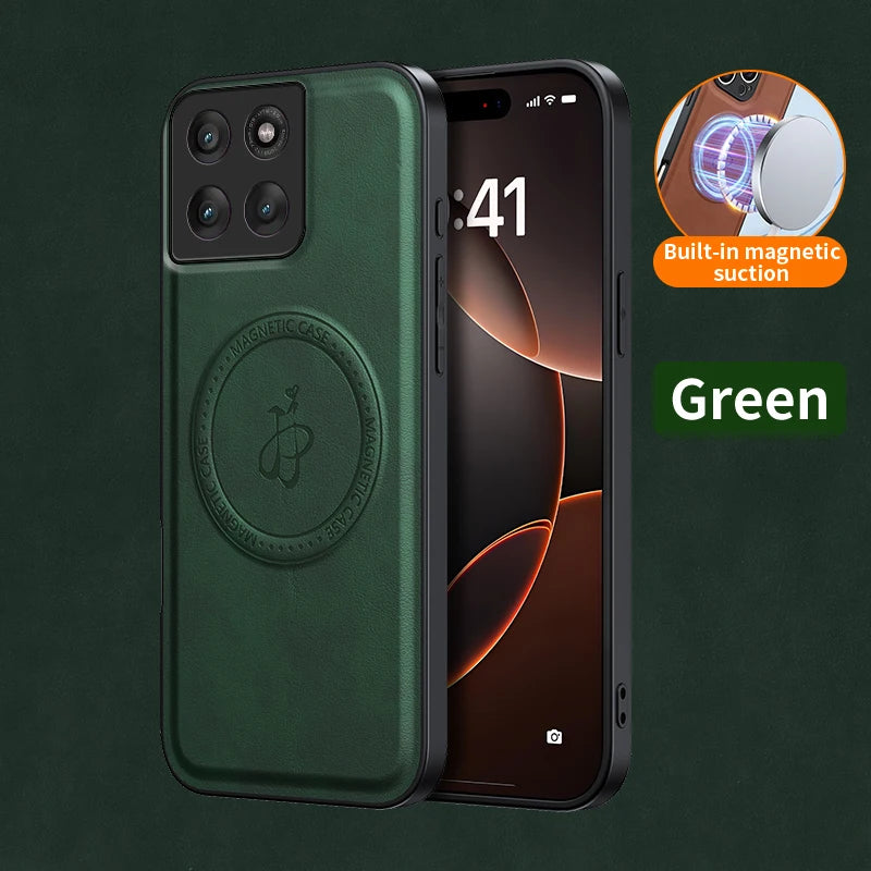 PU Leather Wireless Charging Magnetic Case for Motorola Moto G56 G86 5G Fusion Protective Cover Hard Back Shell Coque