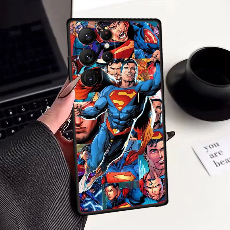 Luxury S-Supermans Comics Cool For Samsung Galaxy S24 S23 S22 S21 S20 FE S10 S10E Plus Ultra Pro Lite 5G Black Funda Phone Case