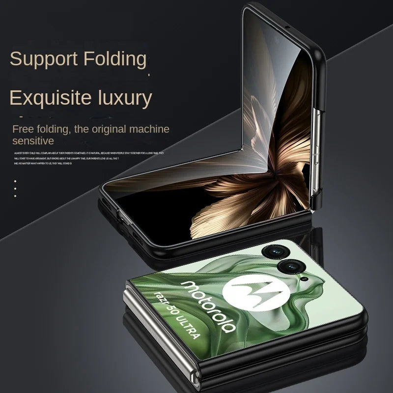 For Motorola Razr 50 Ultra Case Luxury PU Leather Fashion Skin Protective Back Cover Case For Moto Razr 50 50Ultra Phone Shell