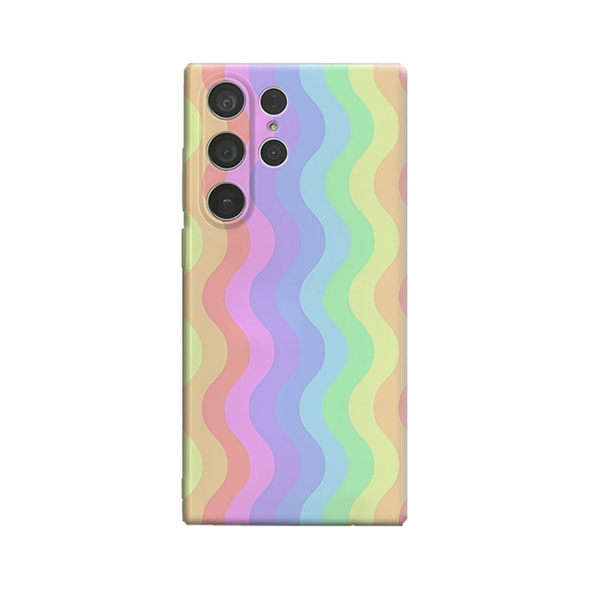 Rainbow Wave Stripe Phone Case for Samsung Galaxy S26 S25 Ultra S24 S23 Ultra Plus Glossy Double-layer Back Cover