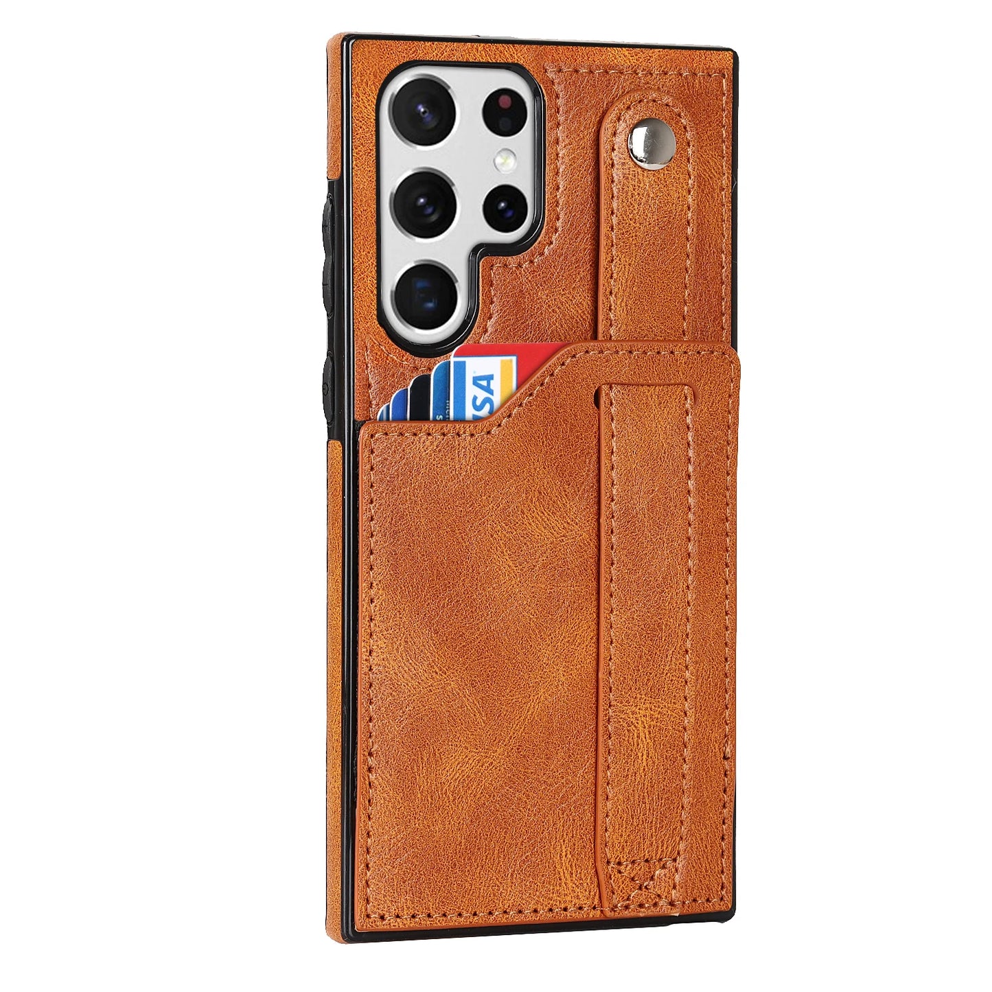 Luxury Wrist Strap Leather Wallet Case For Samsung Galaxy S23 S24 S25 Plus S22 Ultra Stand Cover