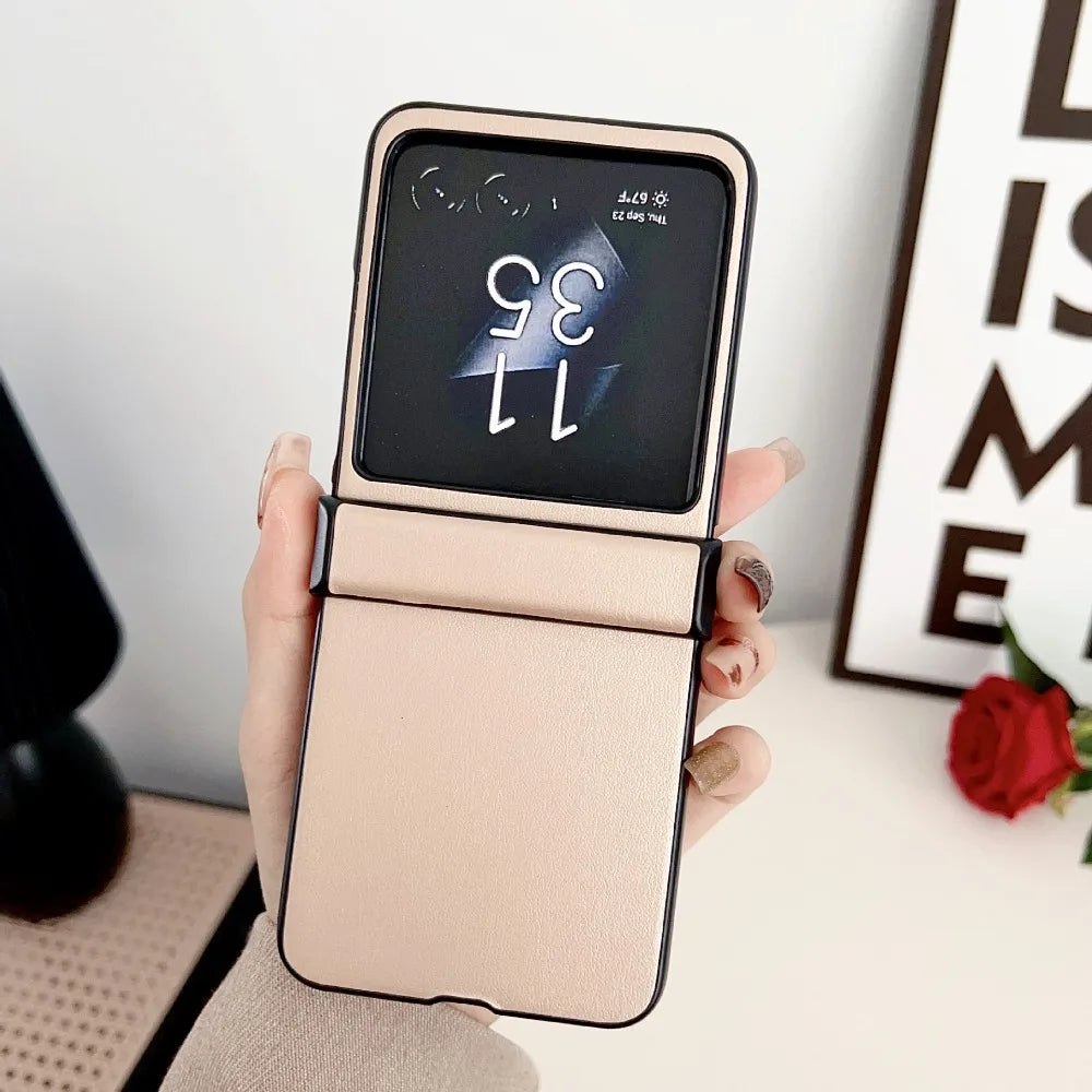 Moto Razr 50 2024+ Leather Hard Shell Phone Case for Motorola Razr 50 Ultra Razr 50 Hinge Protection Protective Shockproof Cover