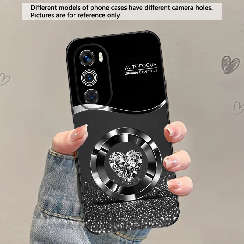 Purple Circle Diamond For Motorola Moto G 04 G05 G14 15 24 34 35 54 55 75 84 85 Edge 40 50 Fusion 60 Fusion TPU soft phone case