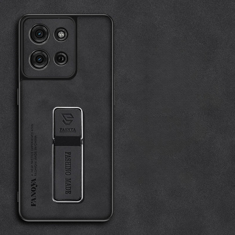 Sheepskin Leather Case for Moto G75 5G G85 G55 G35 G45 G15 G05 G34 E15 Matte Stand Holder Protection Silicone Frame Back Cover