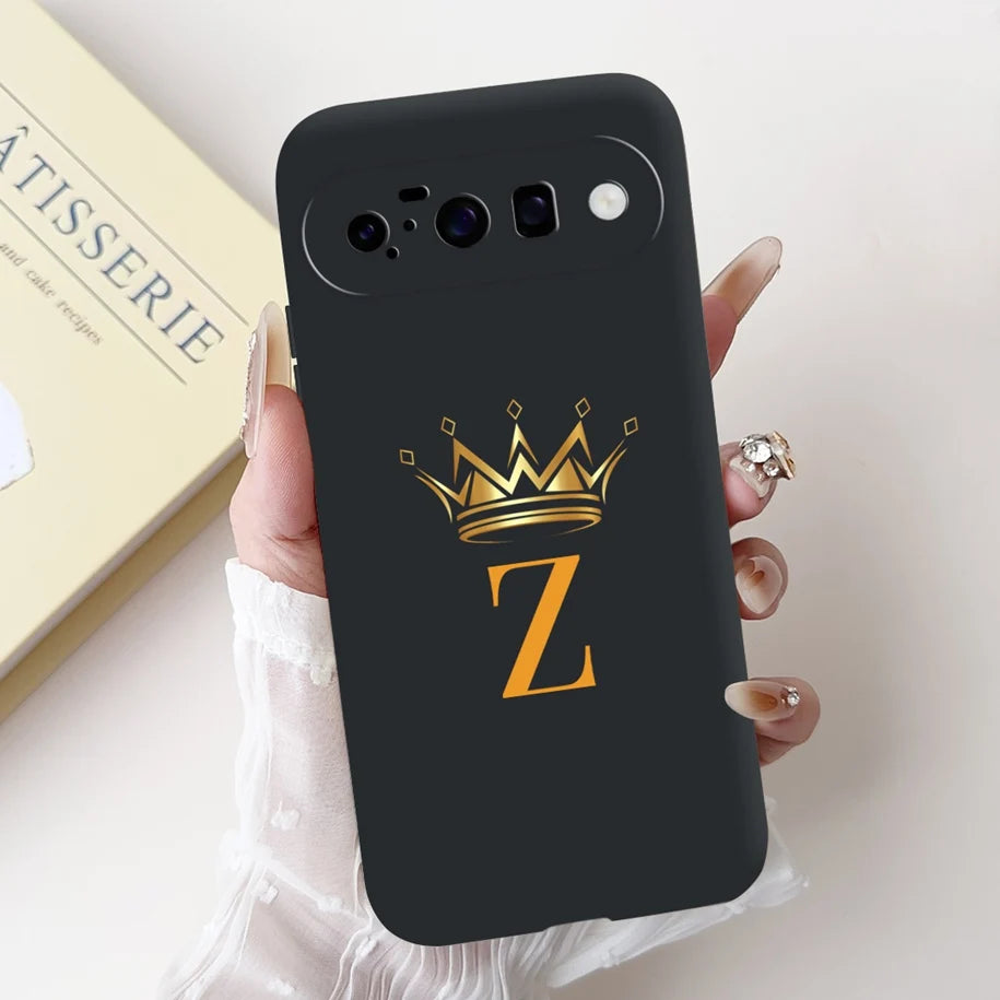 For Google Pixel 10 Pro XL 5G Case Lucky Crown Flower Letters Silicone Soft Cover For Pixel10 10Pro Pixel10 pro XL Protect Cover