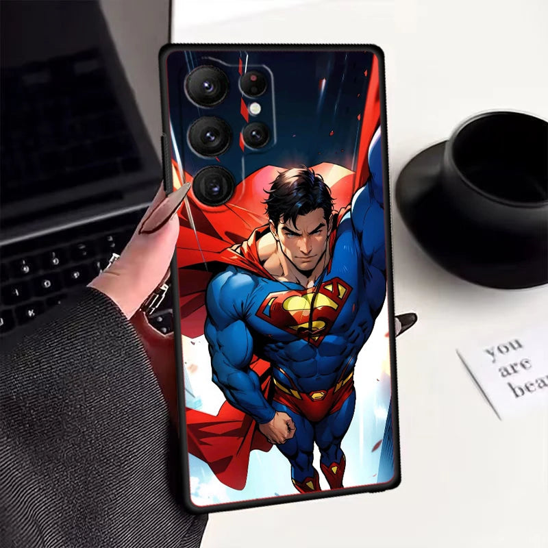 Luxury S-Supermans Comics Cool For Samsung Galaxy S24 S23 S22 S21 S20 FE S10 S10E Plus Ultra Pro Lite 5G Black Funda Phone Case