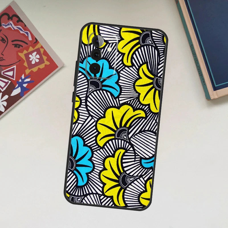 African Wax Fabric Case For Samsung Galaxy A52 A53 A54 A12 A13 A14 A32 A33 A34 A23 A24 A72 A73 A51 A71 A15 A25