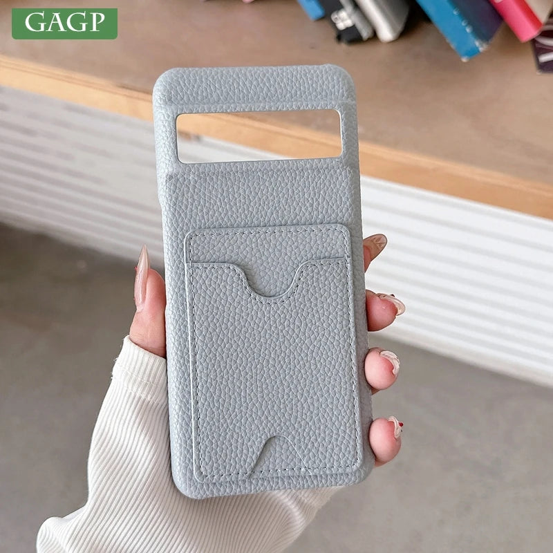 Fashion Leather Litchi Card Slot Bag Holder Phone Case For Google Pixel 9 8 7 6 Pro 7A 6A 8A Colorful Matte Cover For Pixel 9 XL