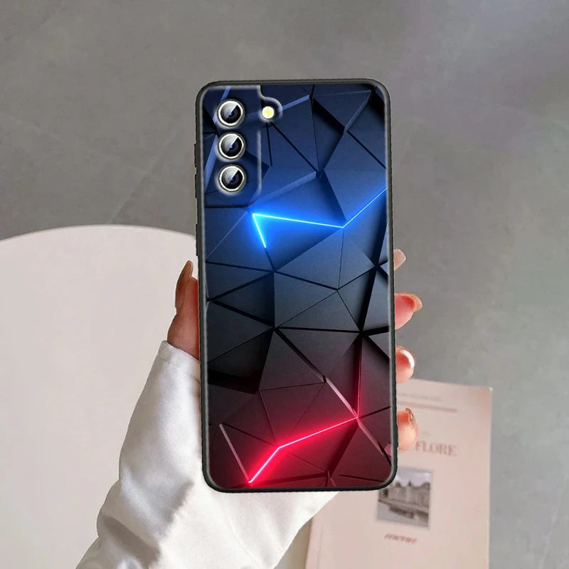 Car Carbon Fibre For Samsung Galaxy S24 S23 S22 S21 S20 FE S10 S10E Plus Ultra Pro Lite 5G Black Back Phone Case