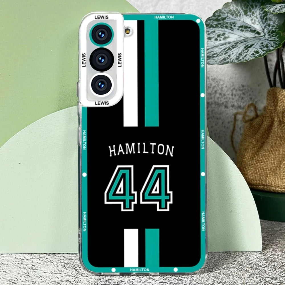 F1 Racing Lewis Hamilton 44 Phone Case Transparent For Samsung S23 Ultra S22 S21 S20 Fe Galaxy A13 A52 A53 A32 A31 A51 A22 Cover