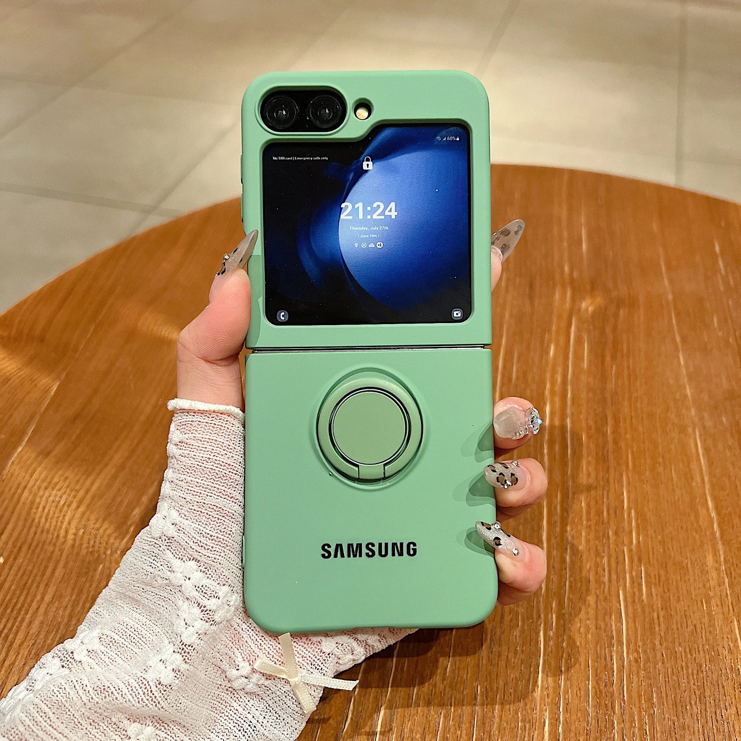 Luxury Official Candy Color Liquid Silicone  Ring Holder Phone Case Samsung Galaxy Z Flip 7 6 5 4 3 Shockproof Protective Cover