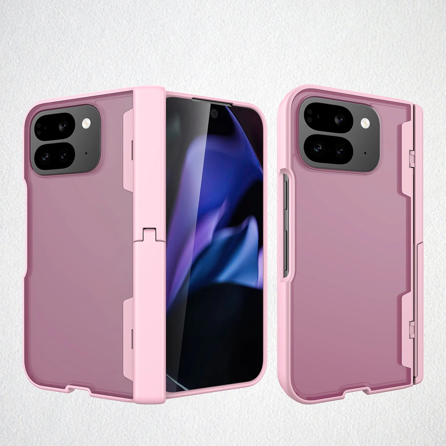 Kickstand Hinge Protective Frosted Case For Google Pixel 10Pro Fold With Built-in Tempered Glass Screen Protector