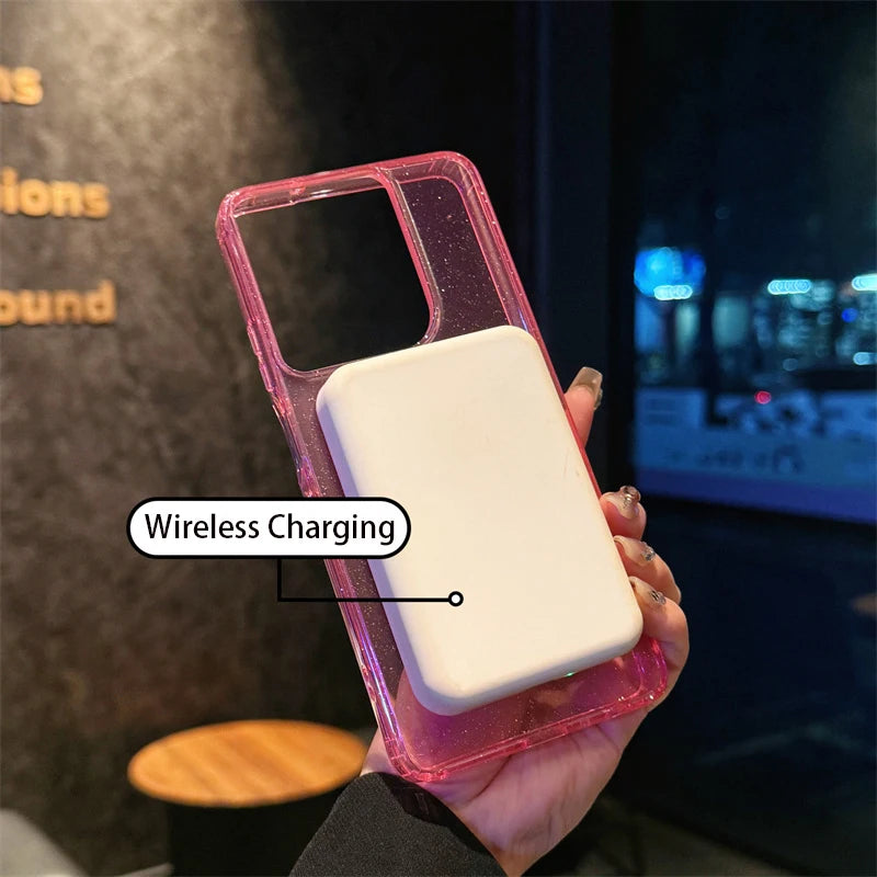 Simple Slim Glitter Bling Wireless Charging Magnetic Case For Motorola Moto G Stylus Powet Play 5G 2024 2025 Soft TPU Back Cover