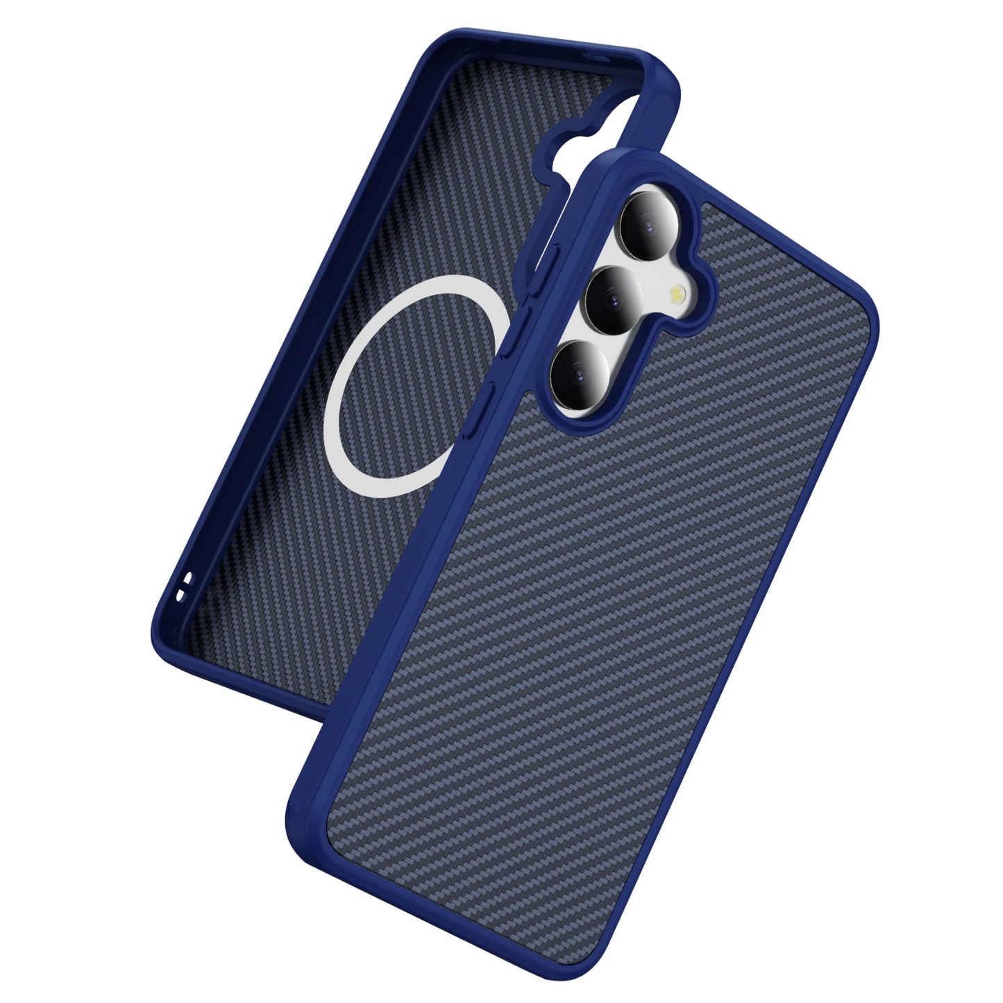 Luxury Carbon Fiber Texture Matte Magnetic Case for Samsung Galaxy S25 S24 S23 Ultra Plus for Magsafe Shockproof Hard Back Cover