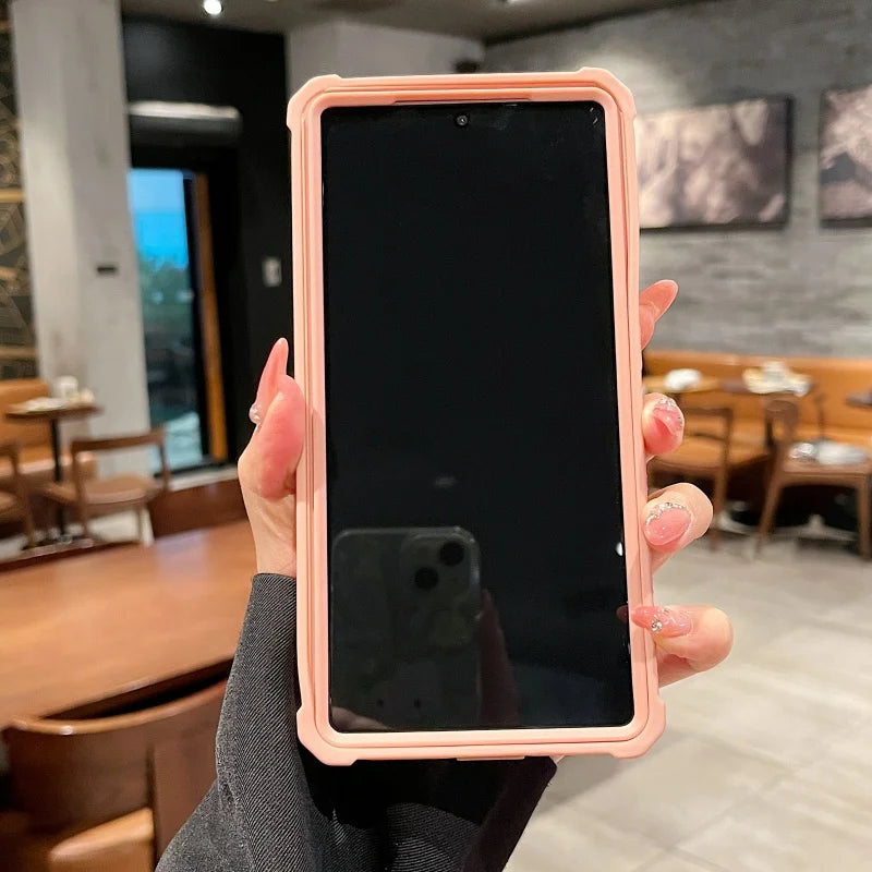 Luxury Space Shell Transparent Glitter Bling Phone Case For Samsung Galaxy S25 S24 Plus Ultra Shockproof Airbag Proteciton Cover