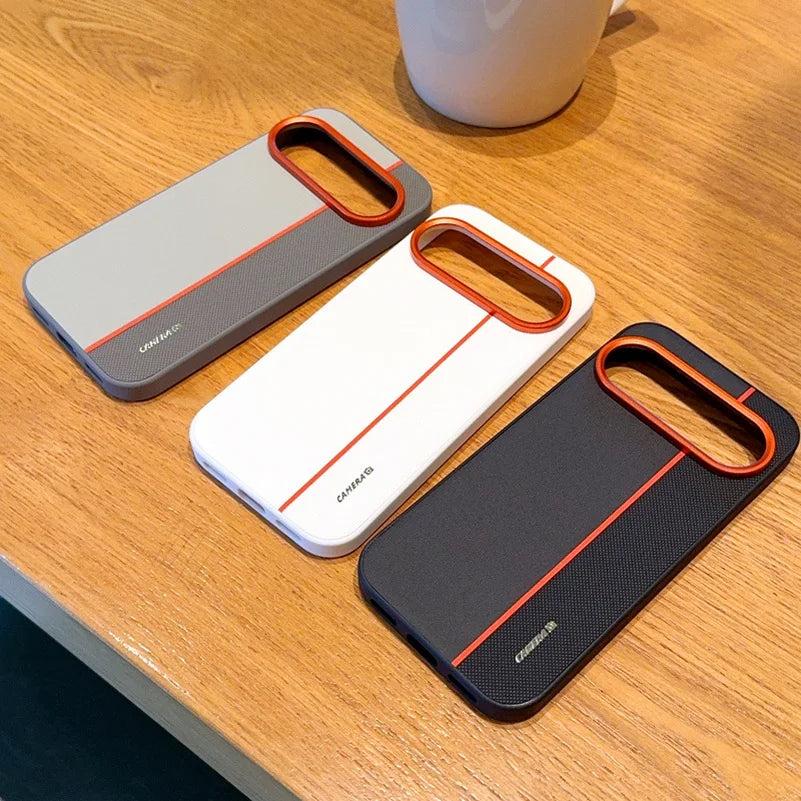 Colorful Faux Leather Red Lens Ring Raised Protective Lens Case For Google Pixel10 Pro XL Pixel 10 pro Camera Protection Cover