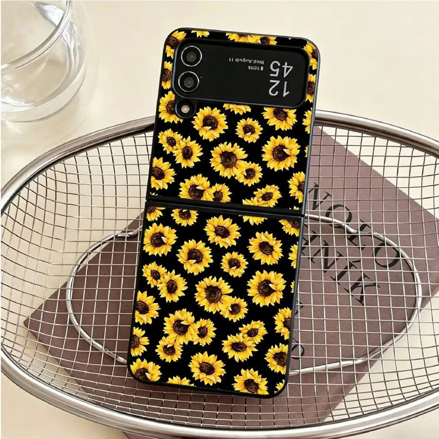 Sunshine Sunflower Case for Samsung Galaxy Flip6 Flip5 Flip3 Z Flip 7 6 5 4 3 Flip7 FE Flip4 Back Phone Cover Funda