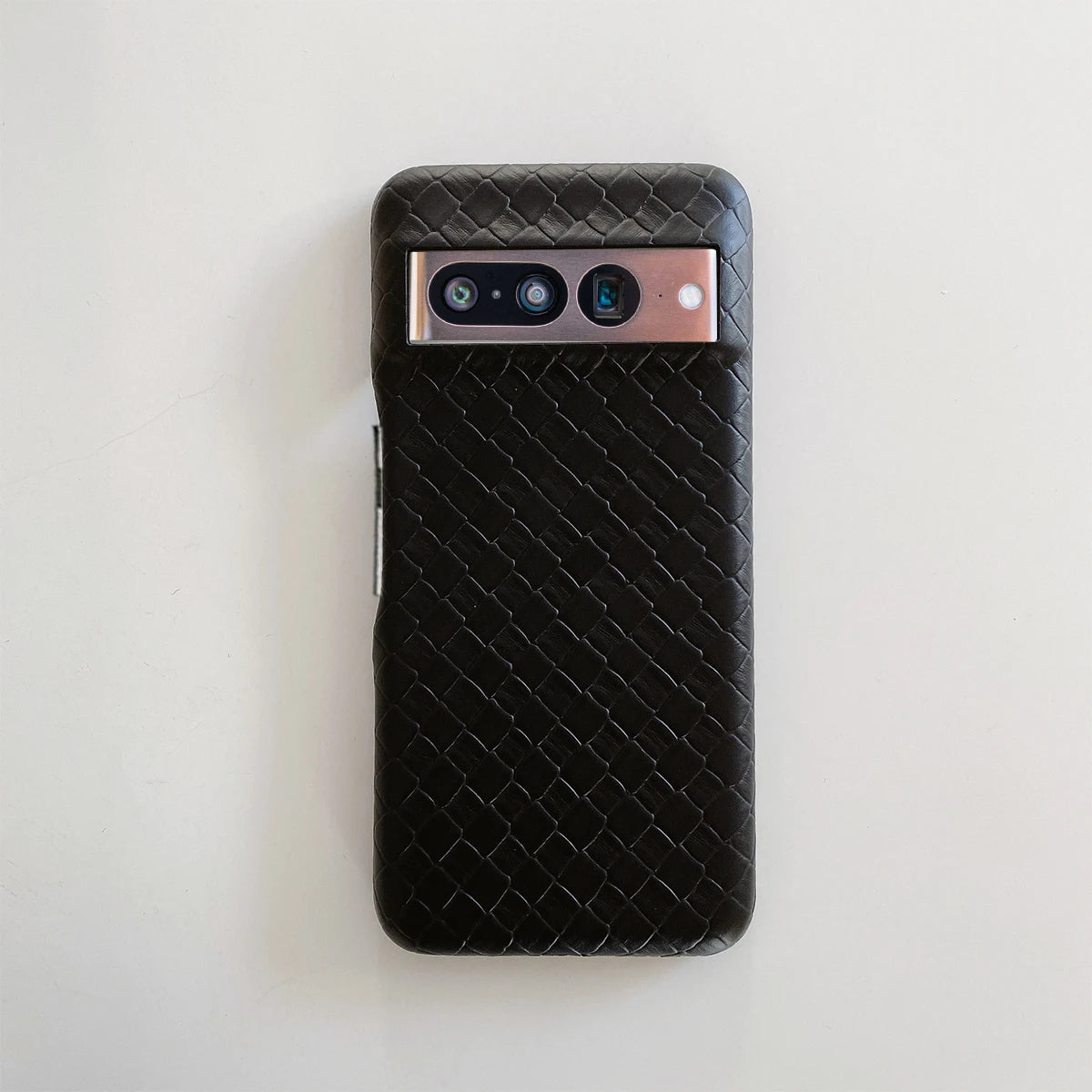 Luxury Leather Phone Case For Google Pixel 8 7 6 Pro 7a 6a 4a 5 4 XL Simple Fashion Woven Plaid Pattern Cover