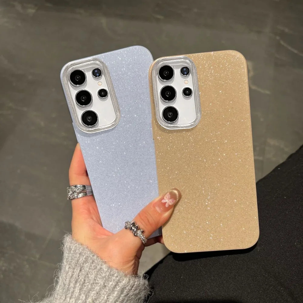 Luxury Bling Glitter Armor Case for Samsung Galaxy S25 S24 S23 S22 S21 FE Ultra Plus A55 A16 A06 Shockproof Starlit Sky Cover