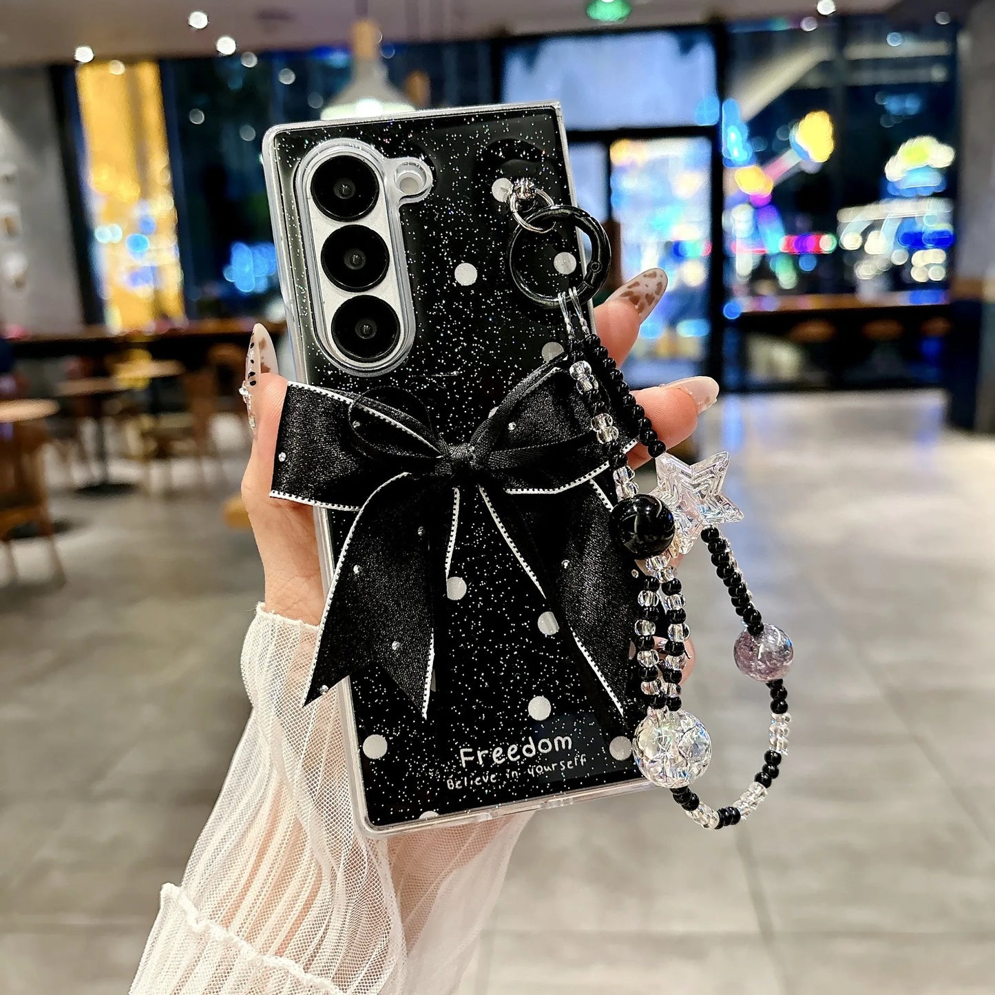Big Bowknot Phone Case for Samsung Galaxy Z Flip Z Fold 7 6 5 4 Protective Back Cover for ZFold7 ZFlip6 ZFlip7 Case Shell