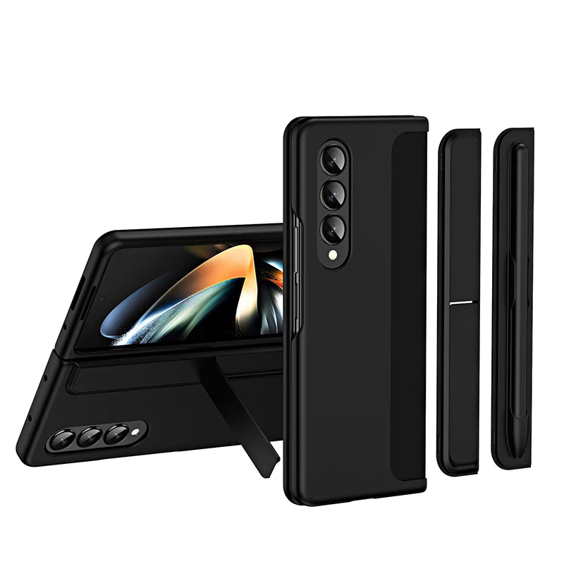 For Samsung Galaxy Z Fold6 Case With S Pen Stand Cover PC Full Protective Bracket Case With Touch Pen For Galaxy Z Fold 6 5 4 3