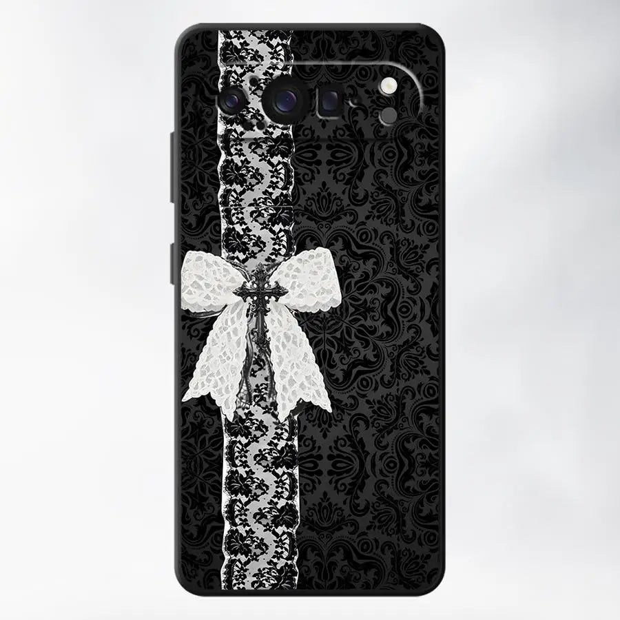 Retro Lace Art Case for Google Pixel 10A 6 7 8 Pro 7a 8a 10 9 Pro XL 6a 9a Funda Phone Cover
