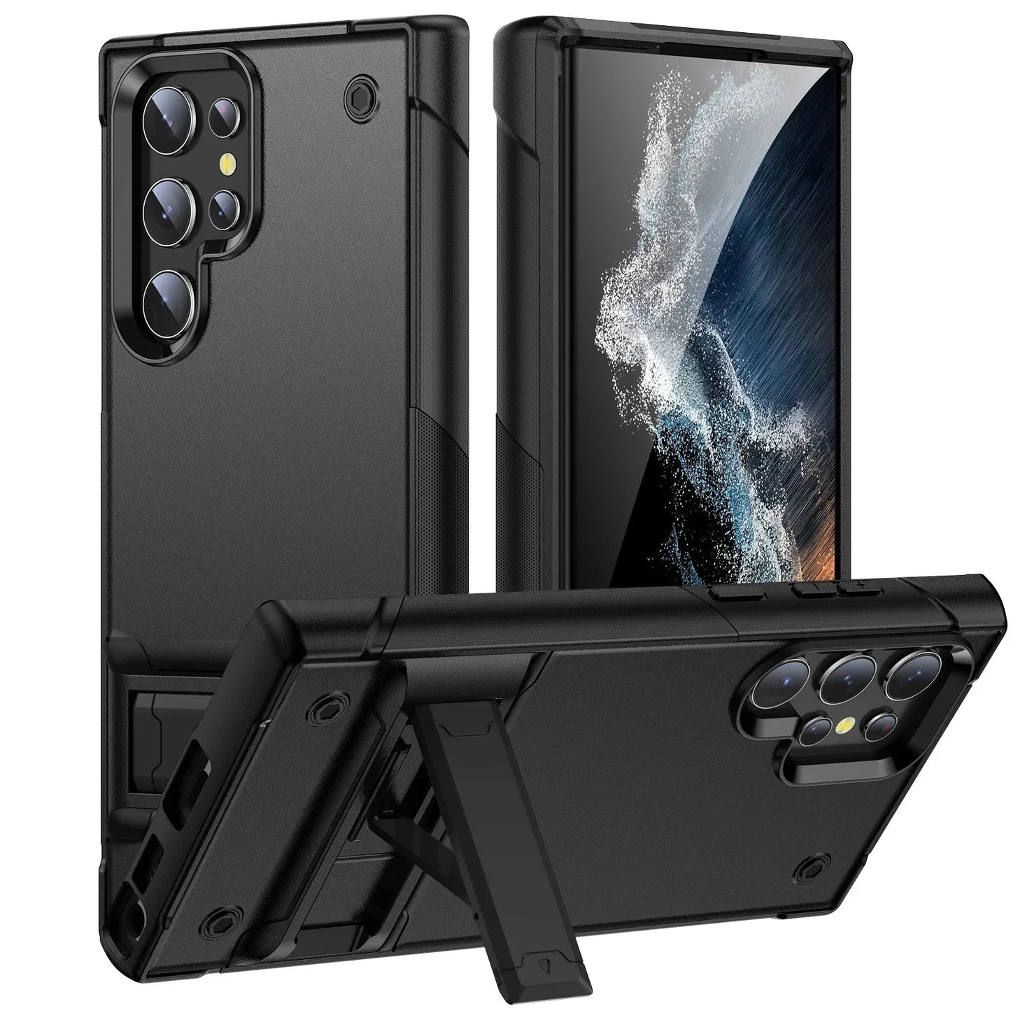 Phone Case with Invisible Stand for Samsung Galaxy S21 S20 S23 FE S25 S24 S22 Ultra Plus A54 A53 A33 A14 5G WIth Kickstand Cover