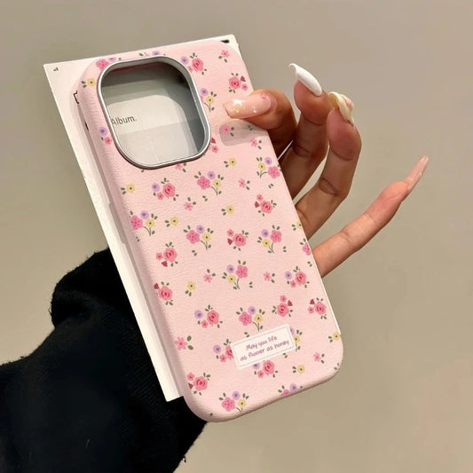For Samsung Galaxy A26 S25 S24 S23 Plus Ultra FE S25+ S24+ S23+ Phone Case Elegant Spring Leather Cute Flower Soft Cover