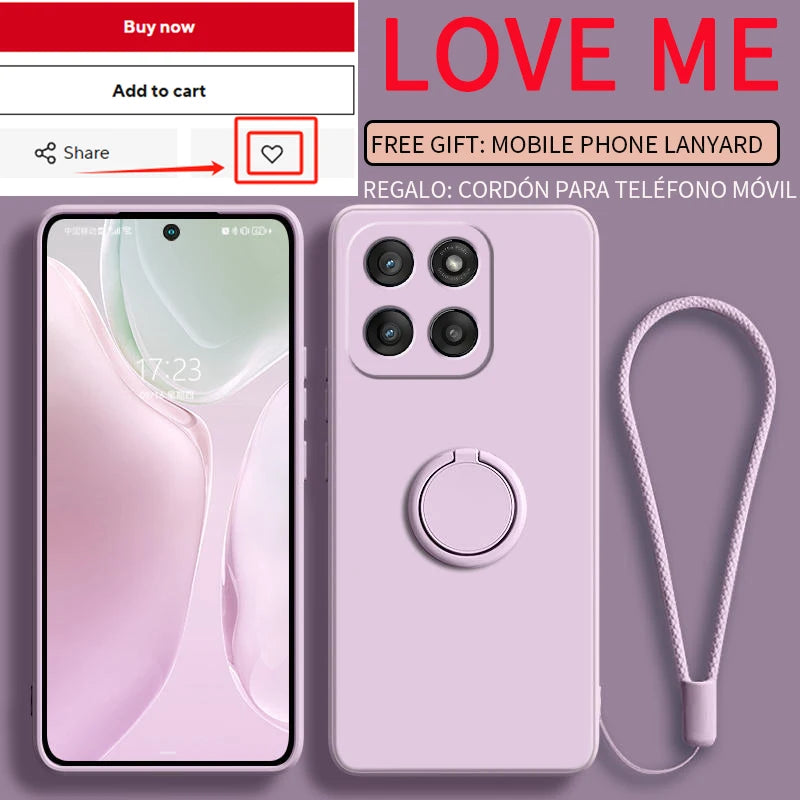 Case for Motorola Edge 60 Fusion Finger Ring Stand Holder Slicone Cover for Edge 60s50Neo Solid Color Lens Protection Soft Funda