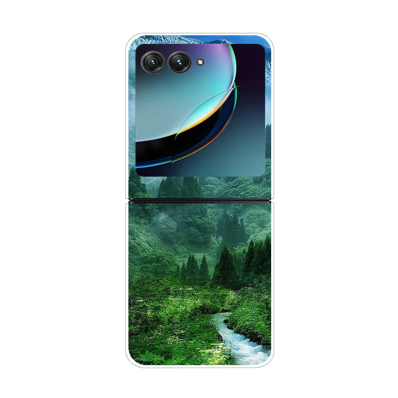 For Moto Razr40 Ultra 5G Case Plastic Wolf Lion Marble PC Hard Back Covers for Motorola Razr 40 Ultra Razr+ Razr4 2023 Capa