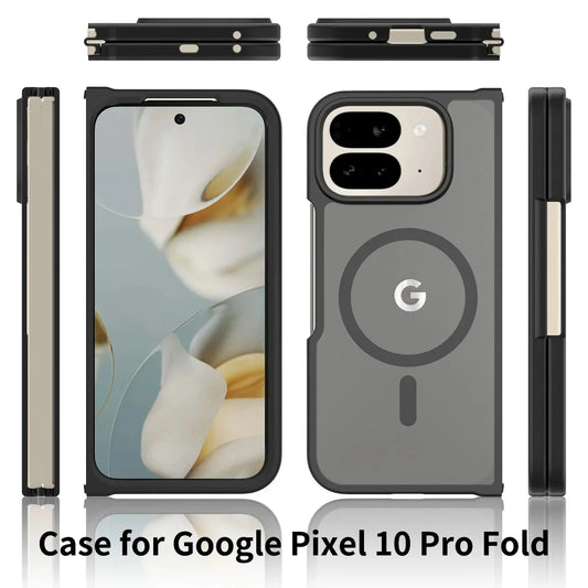Frosted Matte Translucent Skin Touch Magnetic Wireless Charge Case For Pixel 10 Pro Fold TPU Frame Anti-fall PC Protection Cover
