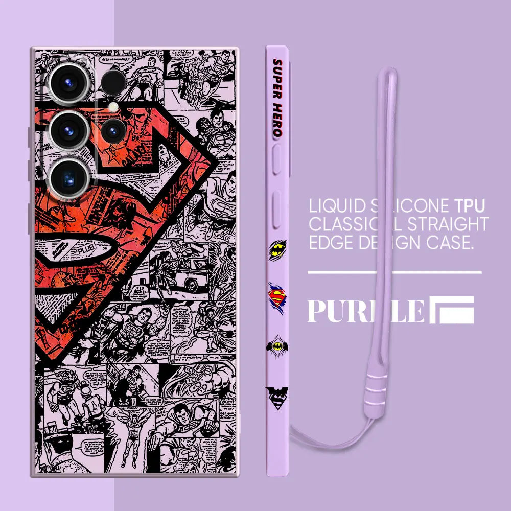 Case for Samsung Galaxy S21 Plus S23 Ultra 5G S20 FE S24 Ultra S22 S22 S-Super-man Comics Soft Cases Shockproof Silicone Cover