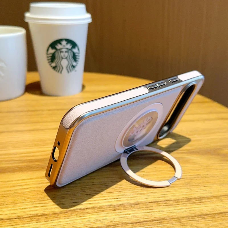 For Google Pixel 8 9 10 Pro XL 9A Magnetic rotatable  Kickstand Gear relieve stress Hybrid TPU+PC PU Leather Luxury Back Case