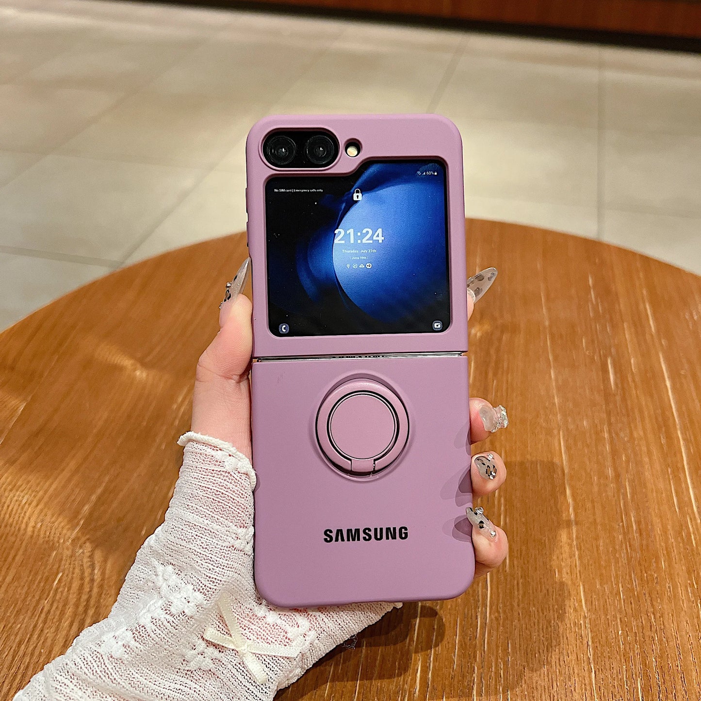 Luxury Official Candy Color Liquid Silicone  Ring Holder Phone Case Samsung Galaxy Z Flip 7 6 5 4 3 Shockproof Protective Cover