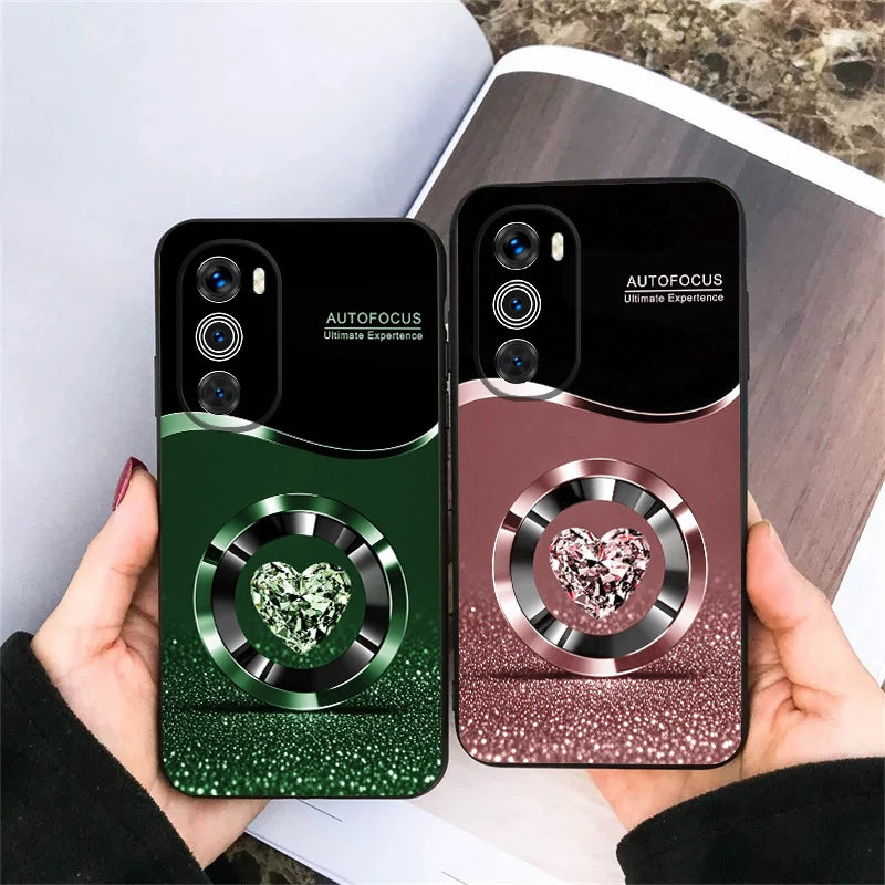 Purple Circle Diamond For Motorola Moto G 04 G05 G14 15 24 34 35 54 55 75 84 85 Edge 40 50 Fusion 60 Fusion TPU soft phone case