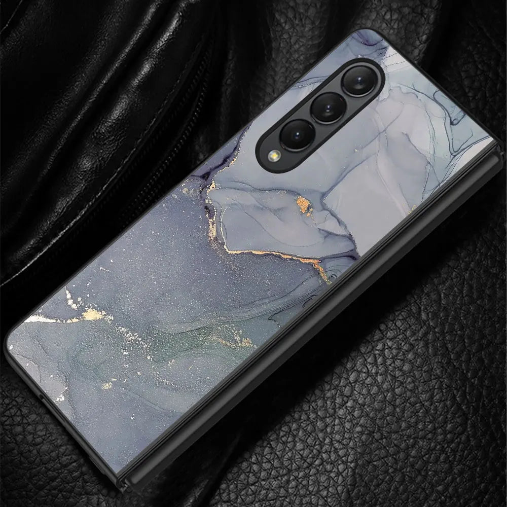 Granite Marble Case for Samsung Galaxy Z Fold3 Z Fold4 5G Z Fold5 5G Z Fold6 ZFold4 Shockproof Cases Funda Protection Cover