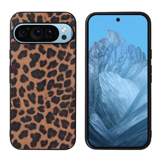 Hard Leopard Print Case For Google Pixel 9 8 7 6 Pro 9A 8A 7A 6A Shockproof Snakeskin Crocodile Carbon Fiber Phone Cover Shell