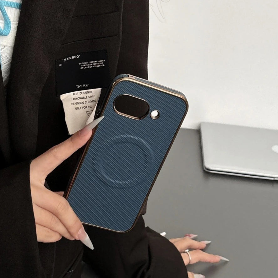 Pixel 10proXL Business Leather Magnetic Phone Case for Google Pixel 8 9 Pro 9A 8A 9 ProXL Pltaing Frame Shockproof Magsafe Cover