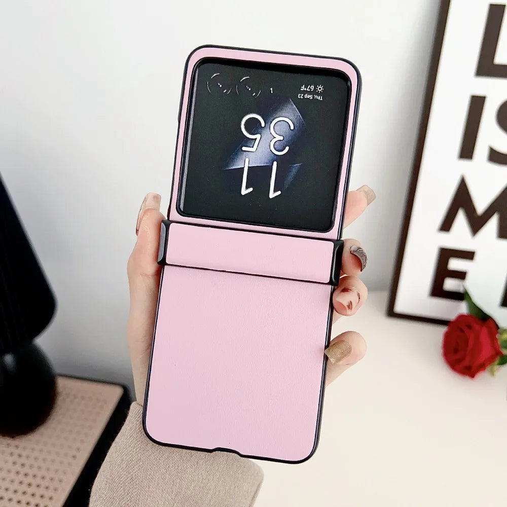 Moto Razr 50 2024+ Leather Hard Shell Phone Case for Motorola Razr 50 Ultra Razr 50 Hinge Protection Protective Shockproof Cover