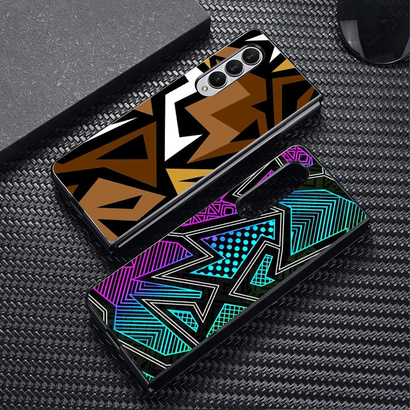 Irregular Art Back Phone Cover Case for Samsung Galaxy Z Fold 7 6 5 4 3 ZFold3 ZFold6 ZFold7 ZFold5 ZFold4