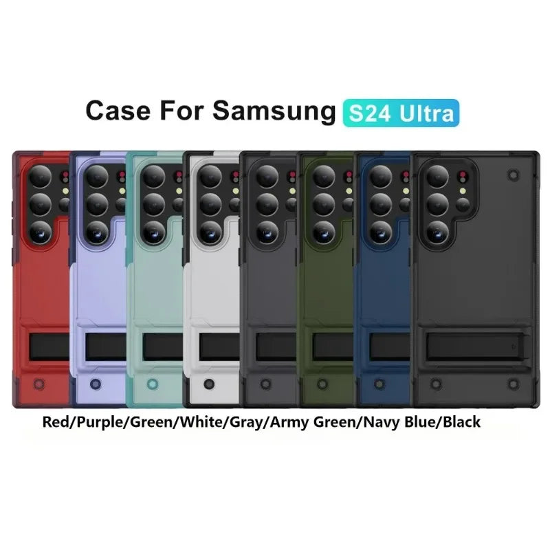 Phone Case with Invisible Stand for Samsung Galaxy S21 S20 S23 FE S25 S24 S22 Ultra Plus A54 A53 A33 A14 5G WIth Kickstand Cover