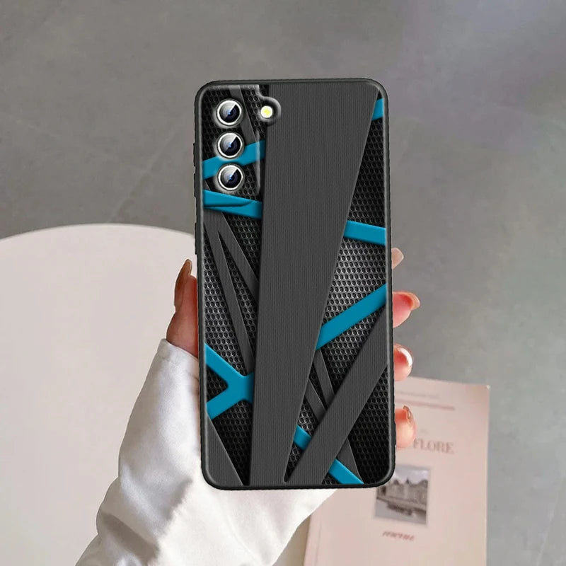 Car Carbon Fibre For Samsung Galaxy S24 S23 S22 S21 S20 FE S10 S10E Plus Ultra Pro Lite 5G Black Back Phone Case