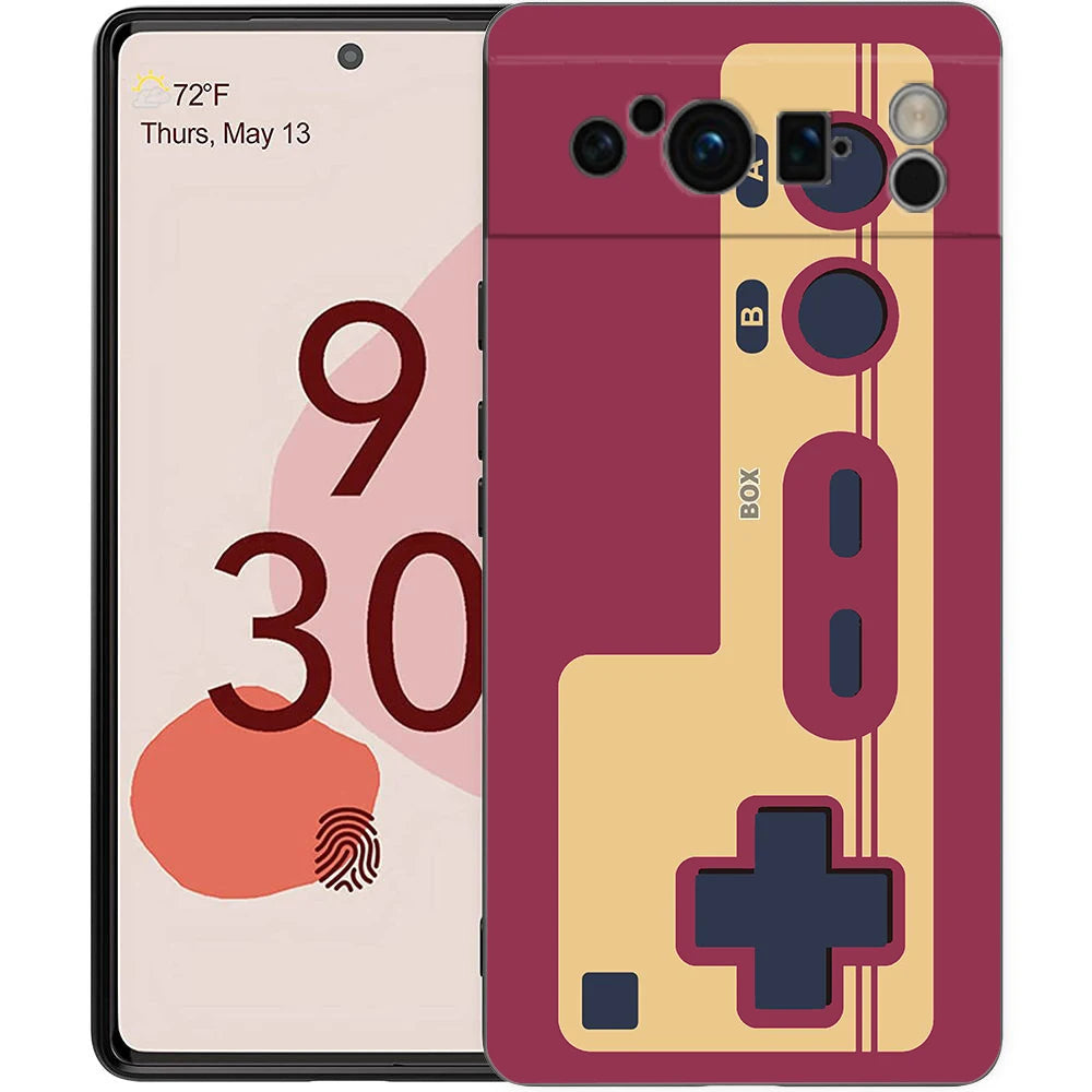 Video Game Boy Vintage GamePad Phone Case For Google Pixel 8 7 6 Pro 6A 7A 5G Soft Silicone Shockproof Black Cover TPU Fundas