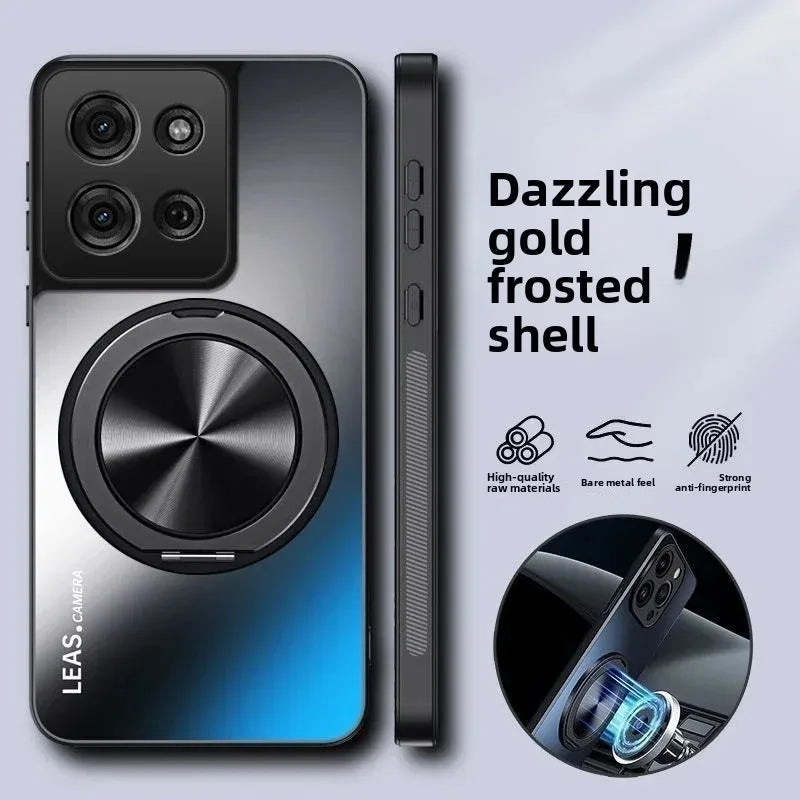 Metal Magnetic Magsafe Ring Holder Case For MOTO Edge 60 Pro S Stylus Fusion 50 Ultra NEO G85/75/35/15/05 Protective Back Cover