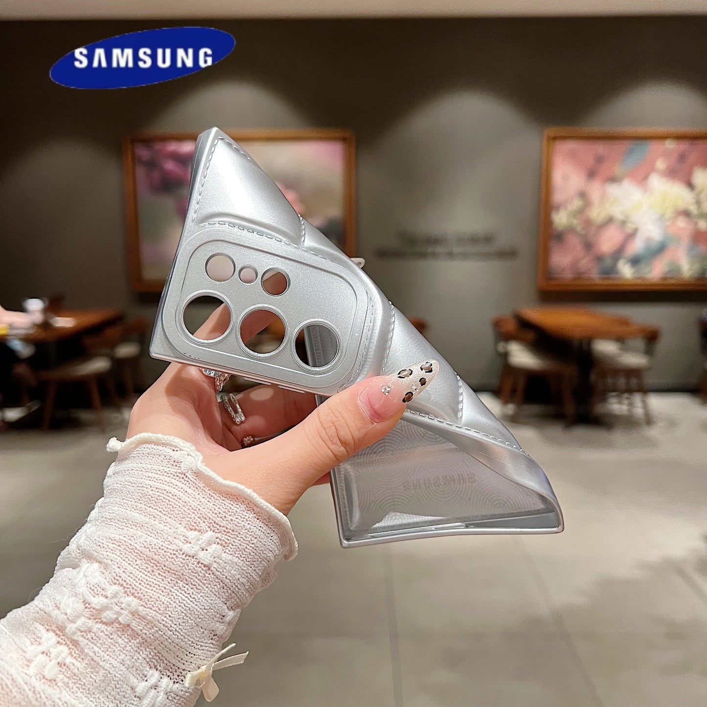 Wave Puffer Down Jacket Phone Case Samsung S25 S24 S23 S22 Ultra S21 Plus S20 Note 20 A72 A54 Solid Color Shockproof Soft Cover