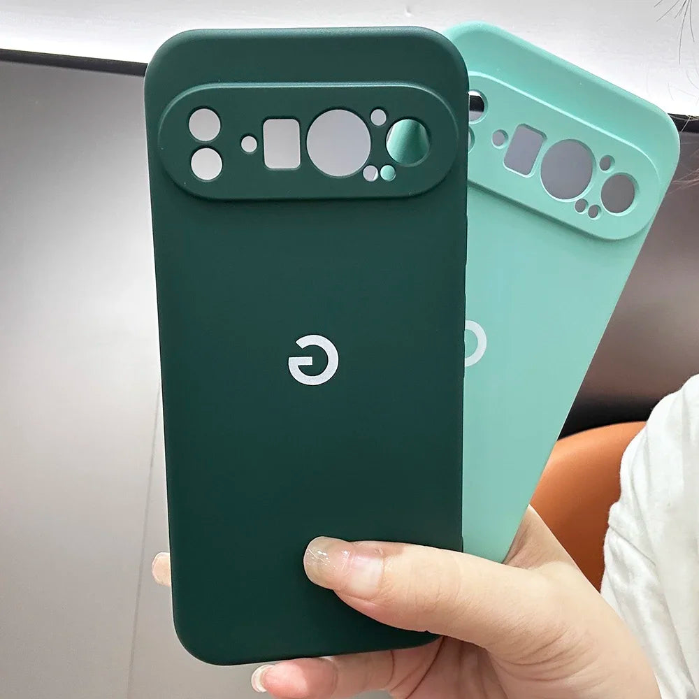 For Google Pixel 9 9a 8 8Pro 8a 7 7Pro 7a Case Liquid Silicone Soft Cover for Pixel 9ProXL 6 6Pro 6a 5 5a Shockproof Plain Cover