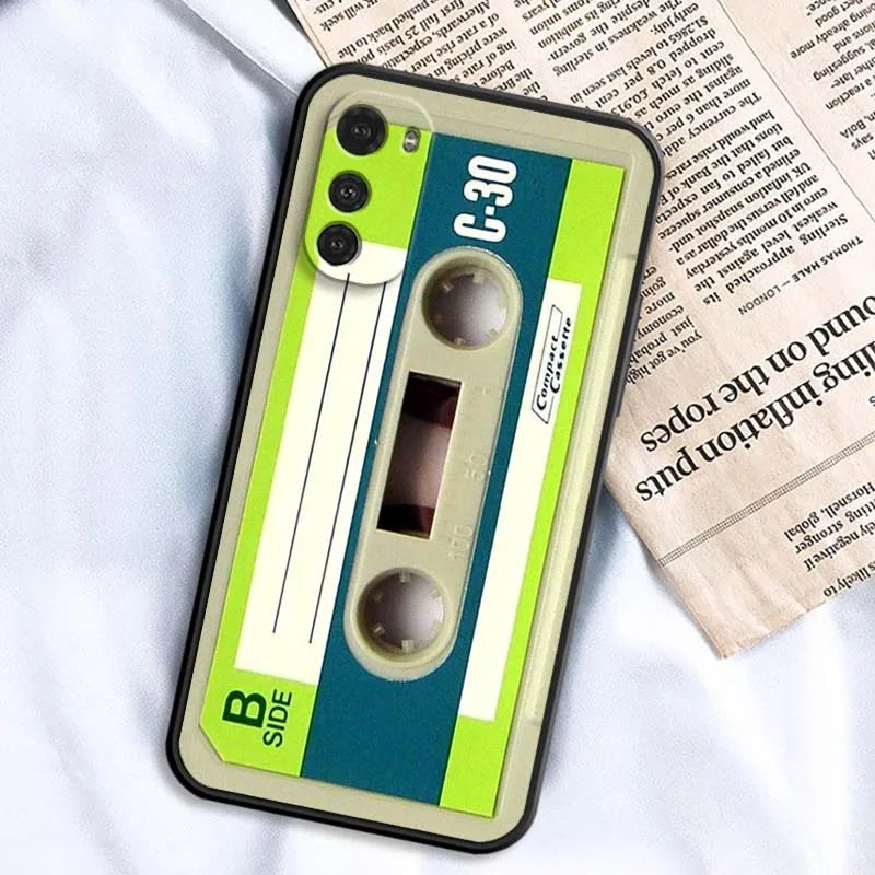 Creative cassette design For Motorola G85 Edge 50 G24 G35 G14 G04 40 G72 G34 G31 G Stylus G54 G13 G32 5G Black Phone Case